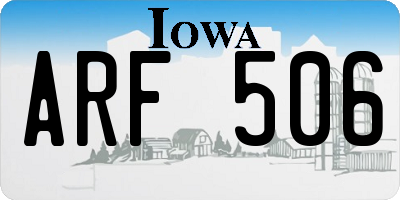 IA license plate ARF506