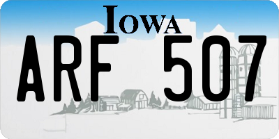 IA license plate ARF507