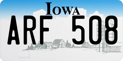 IA license plate ARF508