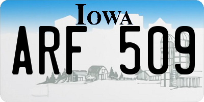 IA license plate ARF509