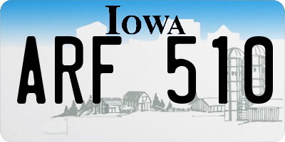 IA license plate ARF510