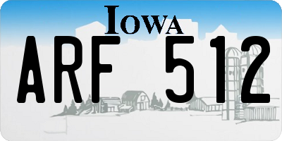 IA license plate ARF512