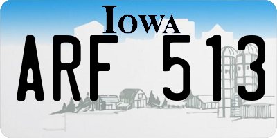 IA license plate ARF513