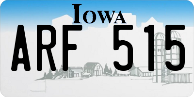 IA license plate ARF515