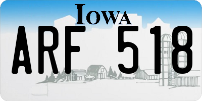 IA license plate ARF518
