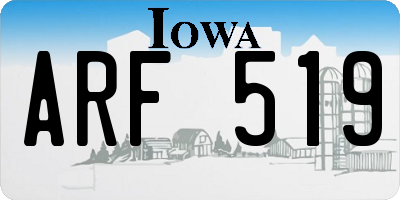 IA license plate ARF519