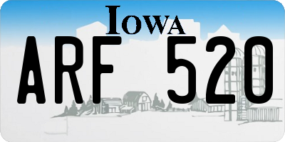 IA license plate ARF520