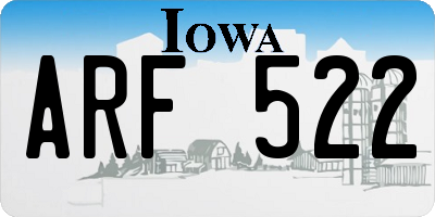 IA license plate ARF522