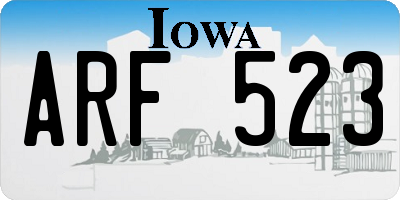IA license plate ARF523