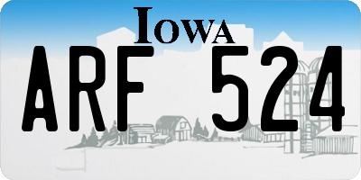 IA license plate ARF524