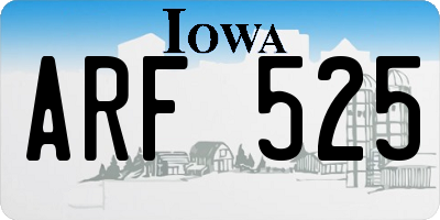 IA license plate ARF525