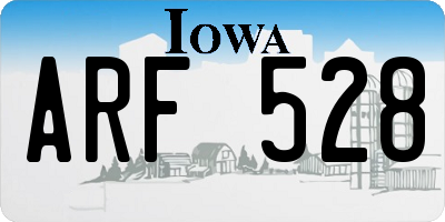 IA license plate ARF528