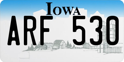 IA license plate ARF530