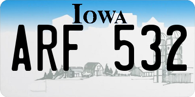 IA license plate ARF532