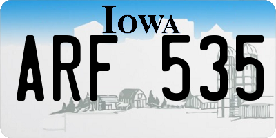 IA license plate ARF535