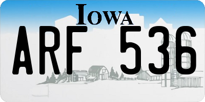 IA license plate ARF536