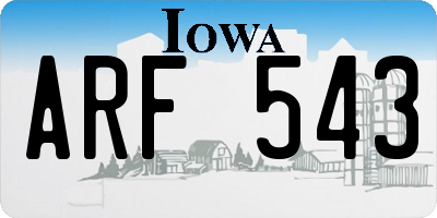 IA license plate ARF543