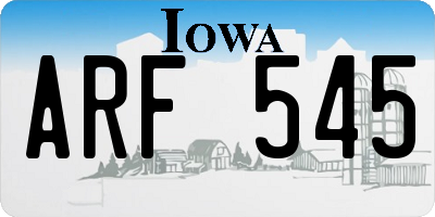 IA license plate ARF545