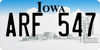 IA license plate ARF547