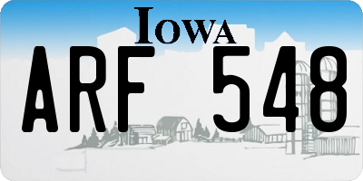IA license plate ARF548