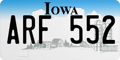 IA license plate ARF552
