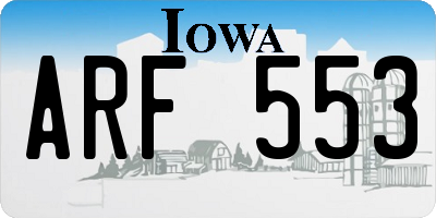 IA license plate ARF553