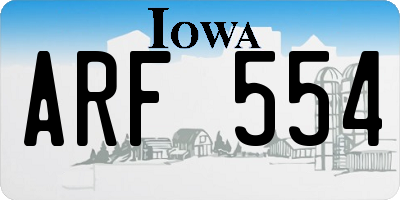 IA license plate ARF554