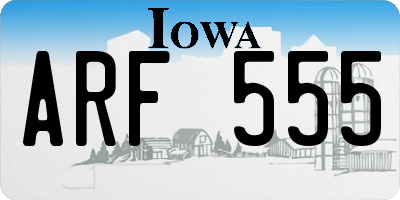 IA license plate ARF555