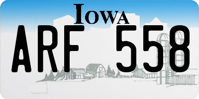 IA license plate ARF558