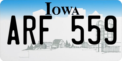 IA license plate ARF559