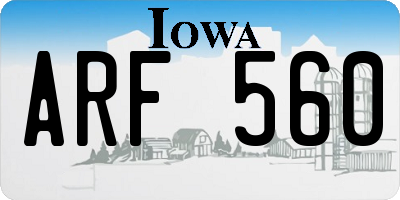 IA license plate ARF560