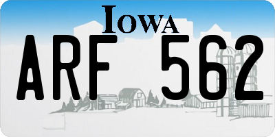 IA license plate ARF562