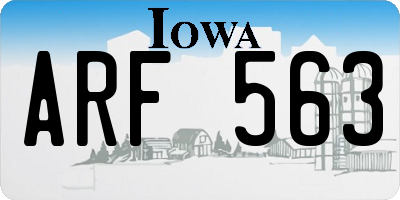 IA license plate ARF563