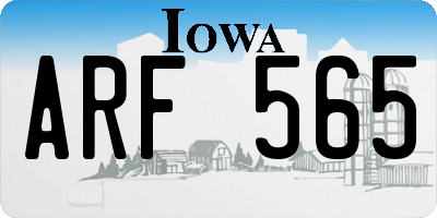 IA license plate ARF565