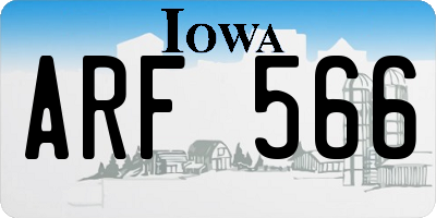 IA license plate ARF566