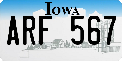 IA license plate ARF567