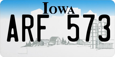 IA license plate ARF573