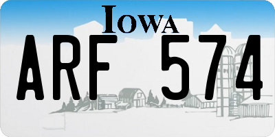 IA license plate ARF574