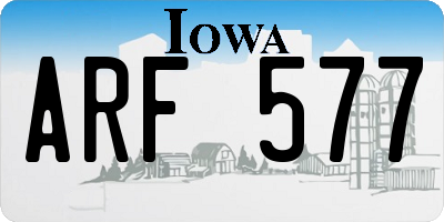 IA license plate ARF577