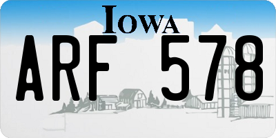 IA license plate ARF578