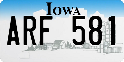 IA license plate ARF581