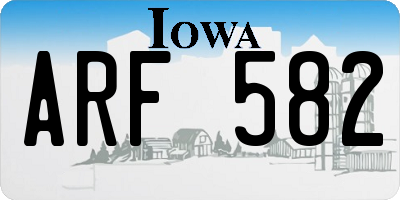 IA license plate ARF582