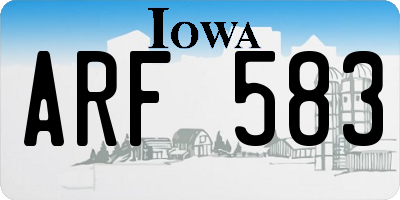IA license plate ARF583