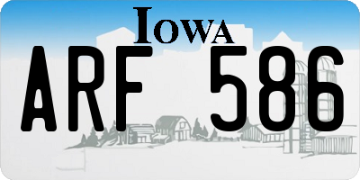 IA license plate ARF586