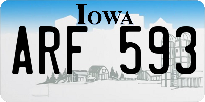 IA license plate ARF593