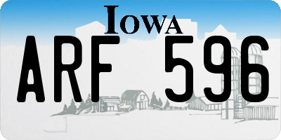 IA license plate ARF596
