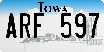IA license plate ARF597