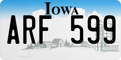 IA license plate ARF599