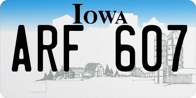 IA license plate ARF607