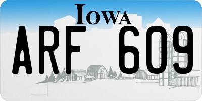 IA license plate ARF609